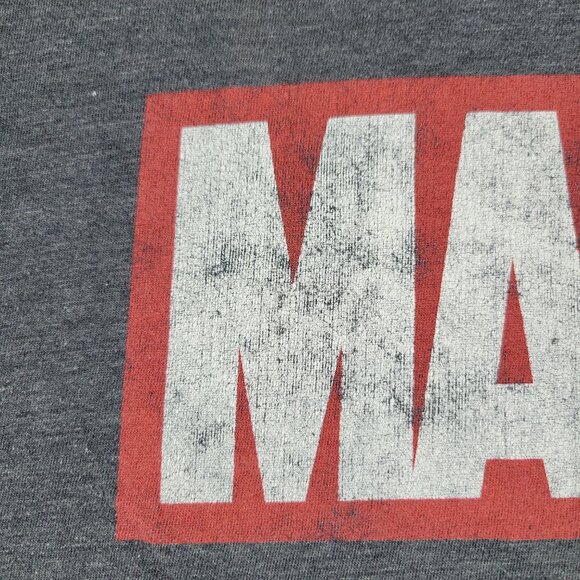 Marvel Comics Shirt Men's XL Gray Logo Graphic Tee Crew Neck Short Sleeve Adult - Picture 3 of 14